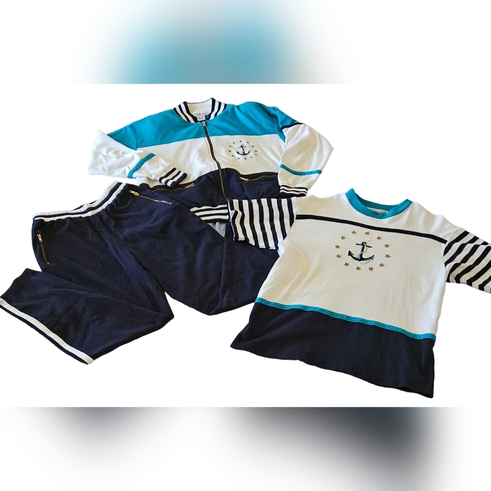 Vintage 80s Molto Fino 3pc Nautical Sweat Suit